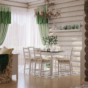 Комлект Вествик обеденный стол и четыре стула, массив сосны, цвет белый в Кургане - kurgan.mebel-74.com | фото
