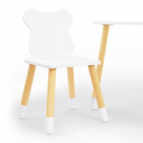 Комплект детской мебели стол и два стула Мишутка (Белый/Белый/Береза) в Кургане - kurgan.mebel-74.com | фото