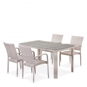 Комплект плетеной мебели T256C/Y376C-W85 Latte (4+1) + подушки на стульях в Кургане - kurgan.mebel-74.com | фото