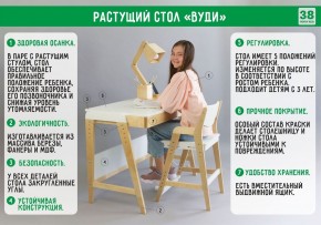 Комплект растущий стол и стул с чехлом 38 попугаев «Вуди» (Белый, Белый, Клетка) в Кургане - kurgan.mebel-74.com | фото
