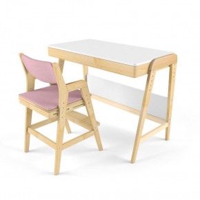 Комплект растущий стол и стул с чехлом 38 попугаев «Вуди» (Белый, Береза, Розовый) в Кургане - kurgan.mebel-74.com | фото