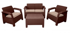 Комплект уличной мебели Yalta Premium Terrace Set (Ялта) шоколадый (+подушки под спину) в Кургане - kurgan.mebel-74.com | фото