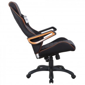 Кресло компьютерное BRABIX Techno Pro GM-003 (ткань черное/серое, вставки оранжевые) 531813 в Кургане - kurgan.mebel-74.com | фото