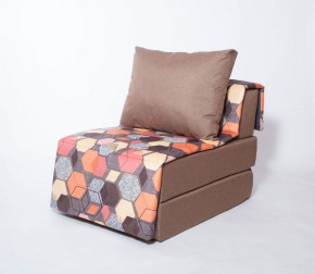Кресло-кровать бескаркасное Харви (коричневый-геометрия браун) в Кургане - kurgan.mebel-74.com | фото