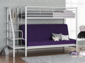 Кровать двухъярусная с диваном "Мадлен-3" (Белый/Фиолетовы) в Кургане - kurgan.mebel-74.com | фото