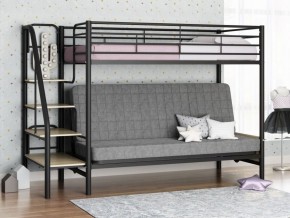 Кровать двухъярусная с диваном "Мадлен-3" (Черный/Серый) в Кургане - kurgan.mebel-74.com | фото
