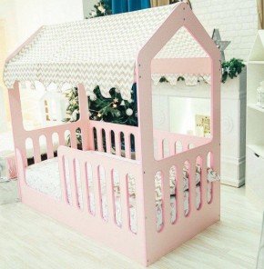 Кровать-домик без ящика 800*1600 (Розовый) в Кургане - kurgan.mebel-74.com | фото