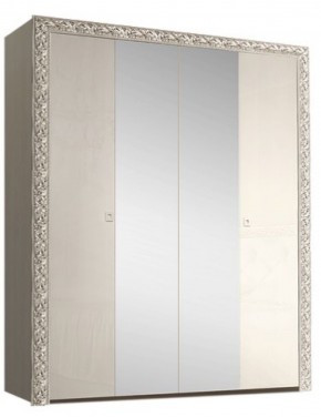 Шкаф 4-х дв. (с зеркалами) Premium слоновая кость/серебро (ТФШ1/4(П) в Кургане - kurgan.mebel-74.com | фото