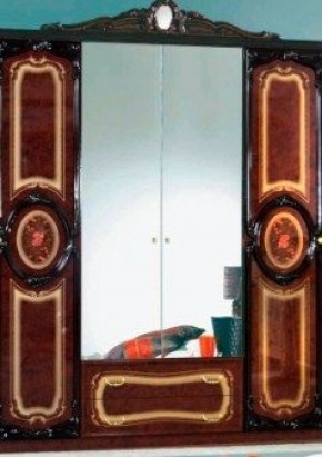 Шкаф 4-х дверный с зеркалами (01.144) Роза (могано) в Кургане - kurgan.mebel-74.com | фото