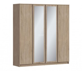 Шкаф 4х дверный с зеркалами Веста СБ-3082 (Дуб Сонома) в Кургане - kurgan.mebel-74.com | фото