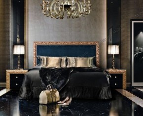 Спальный гарнитур Тиффани Premium черная/золото в Кургане - kurgan.mebel-74.com | фото